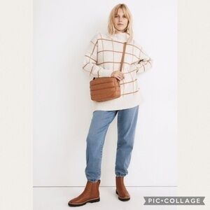 Madewell Pearldale Turtleneck Sweater in Windowpane